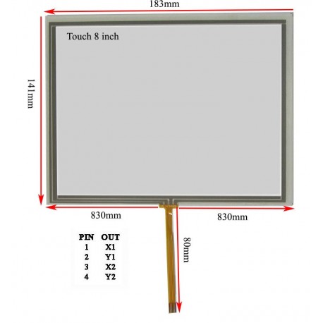 وسط فلتTouch 8.0 inch تاچ اسکرین 7 اینچ (کیفیت خوب)- کویر الکترونیک