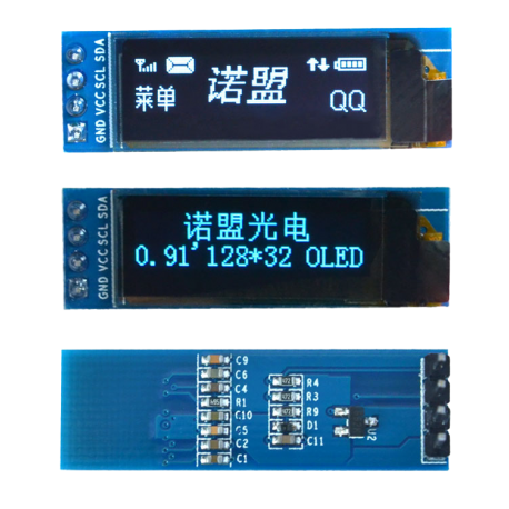 OLED 0.91 inch OLED Module Blue 128x32 IIC / SSD1306 -کویر الکترونیک