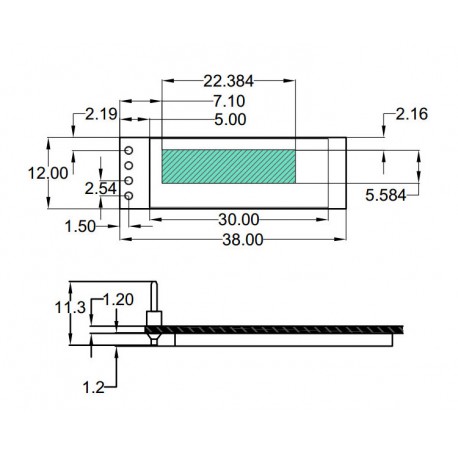 OLED 0.91 inch OLED Module Blue 128x32 IIC / SSD1306 -کویر الکترونیک