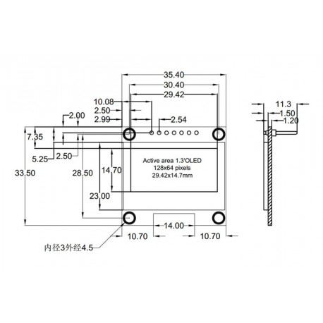 OLED 1.3 inch OLED Module White 128x64 IIC SPI / SH1106 -کویر الکترونیک