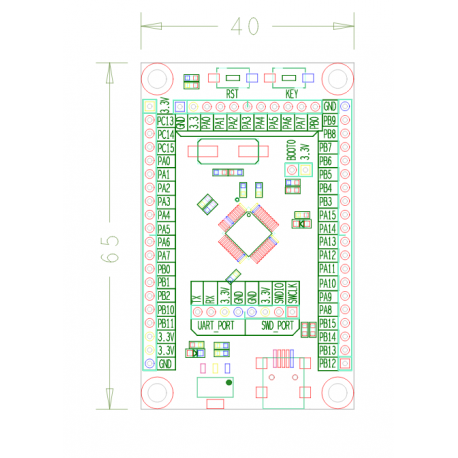 برد STM8S103K3T6C core board کویرالکترونیک