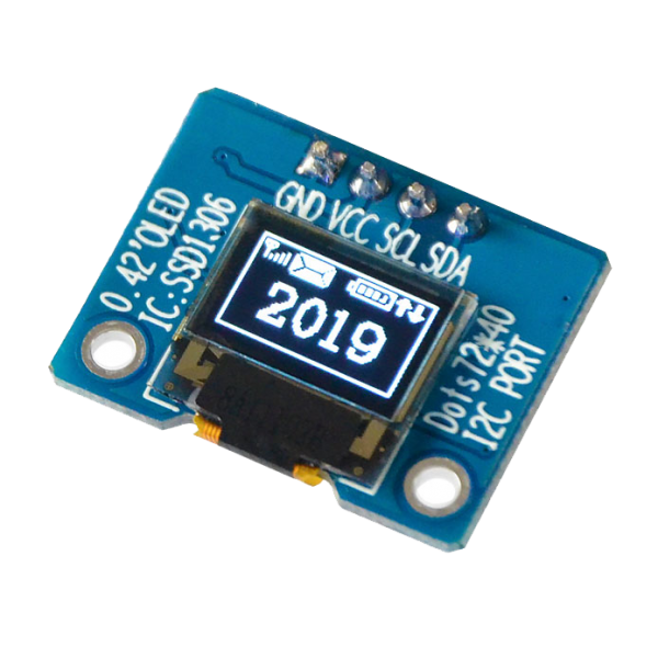 OLED 0.42 inch OLED Module White 70x40 IIC / SSD1306-کویرالکترونیک