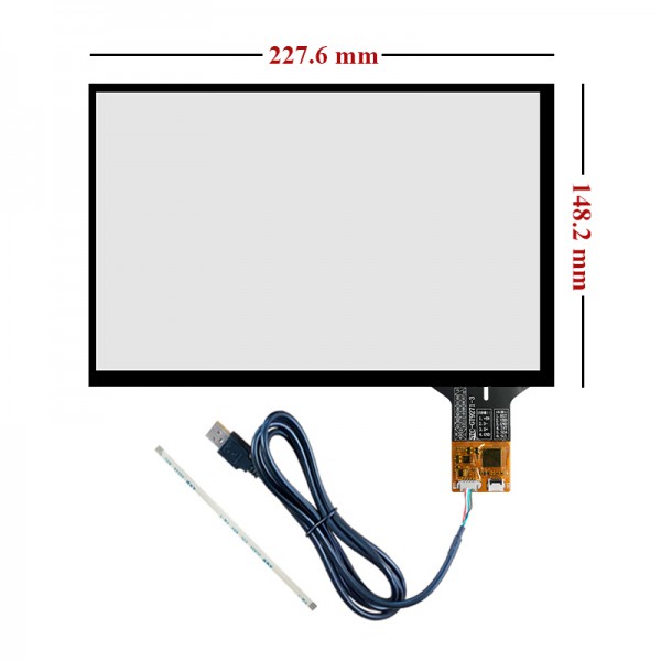 تاچ خازنی 10.1 اینچ 16:10 با درایور GT9271 قابلیت اتصال با 6 پین I2C و USB مدل STC-10150-2