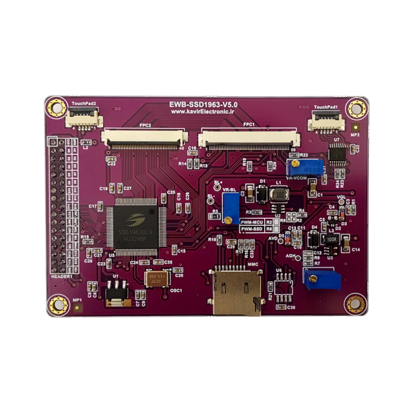 درایور برد TFT های رنگی 40 پین و 50 پین(با SSD1963)- کویر الکترونیک