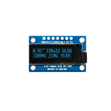 OLED 0.91 inch OLED Module blue 128x32 spi/ SSD1306-کویر الکترونیک