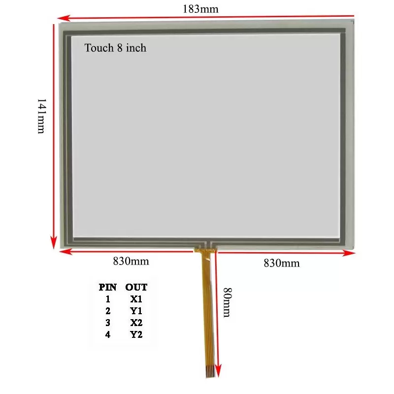 وسط فلتTouch 8.0 inch تاچ اسکرین 7 اینچ (کیفیت خوب)- کویر الکترونیک