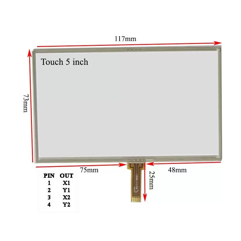 وسط فلت 5inch  Touch 5 inch تاچ اسکرین 5 اینچ - کویرالکترونیک