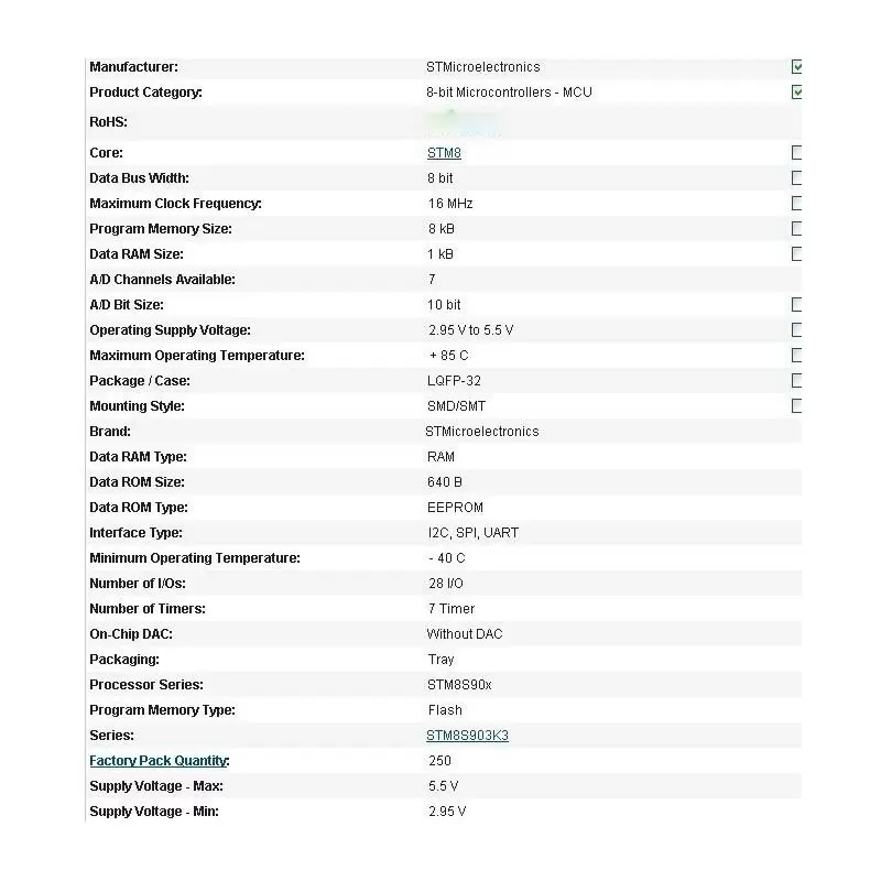 میکروکنترلر STM8S903K3T6 /اورجینال- کویرالکترونیک