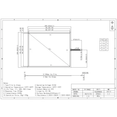 تاچ مقاومتی 17.0 اینچ 4 پین - touch screen 17.0 inch-تاچ مقامتی 17 اینچ-کویرالکترونیک-