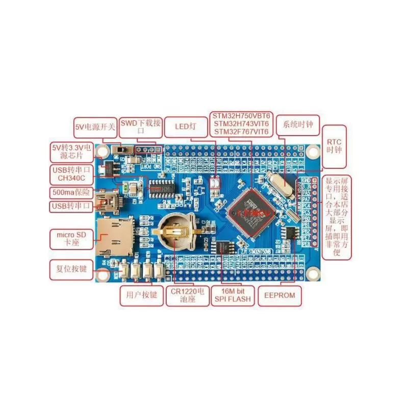  برد stm32H750VBT6 board  کویرالکترونیک