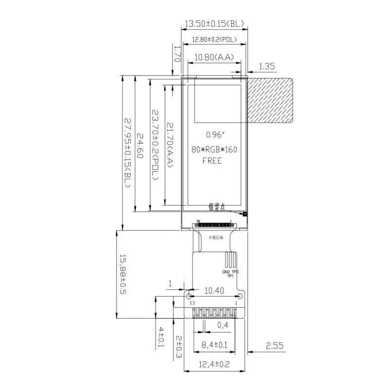 TFT LCD 0.96 inch IPS screen 160x80 SPI - ST7735 -کویرالکترونیک