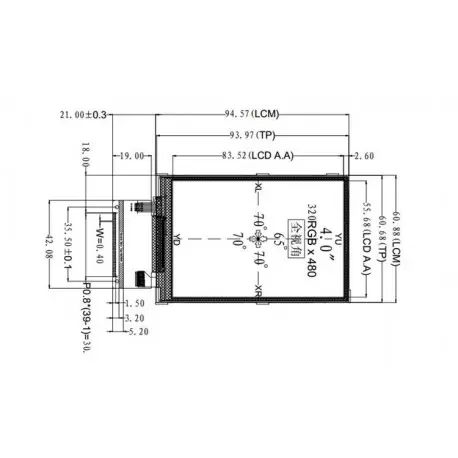 السیدی 4.0 اینچ TFT LCD 4 inch without touch - HD 320x480 - parallel - ILI9488 - کویرالکترونیک السیدی 4.0 اینچ TFT LCD 4 inch without touch - HD 320x480 - parallel - ILI9488 - کویرالکترونیک