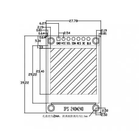 ماژول 1.3 اینچ  1.3inch LCD display Module IPS Screen, 240x240 SPI - ST7789- کویرالکترونیک