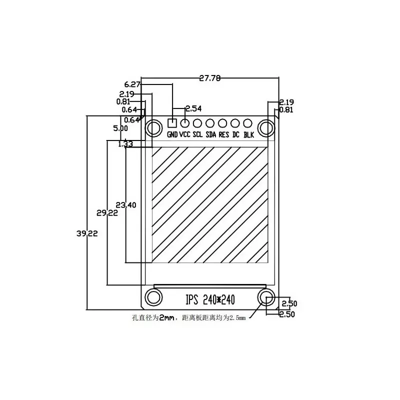 ماژول 1.3 اینچ  1.3inch LCD display Module IPS Screen, 240x240 SPI - ST7789- کویرالکترونیک