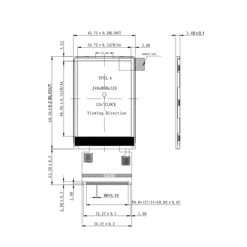 السیدی 2.4 اینچ با تاچ TFT LCD 2.4 inch with touch -240x320 Parallel - ILI9341- کویرالکترونیک