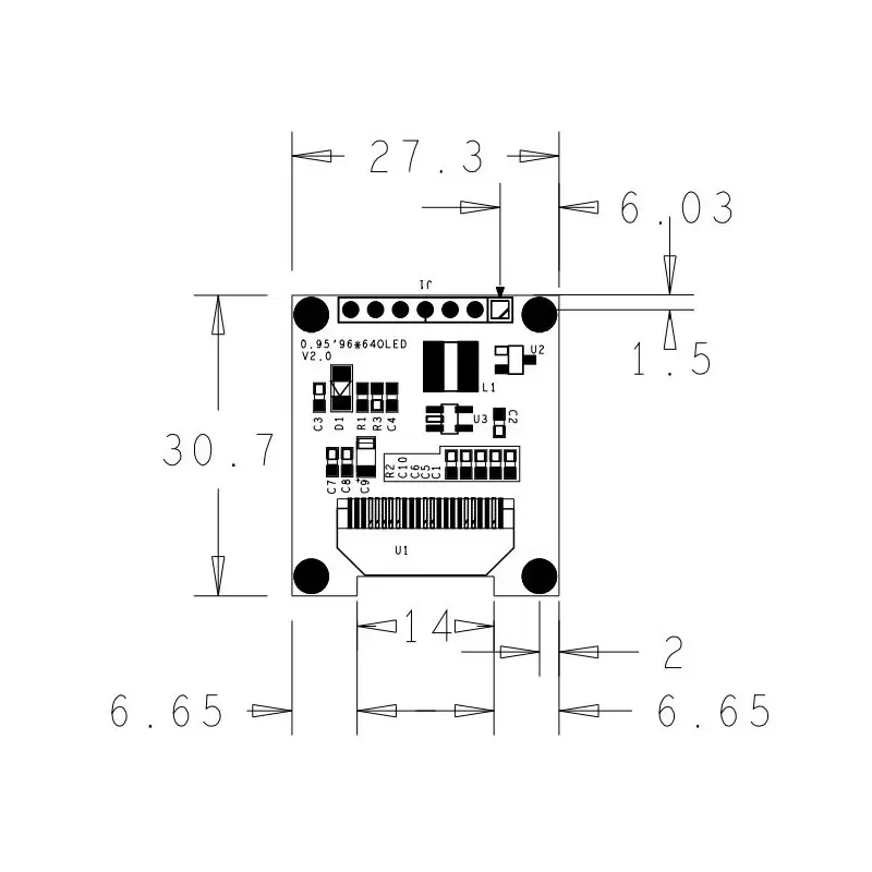 OLED HD 0.95 inch OLED Display Color Module 96x64 SPI / SSD1331 / 65536 colors -کویر الکترونیک