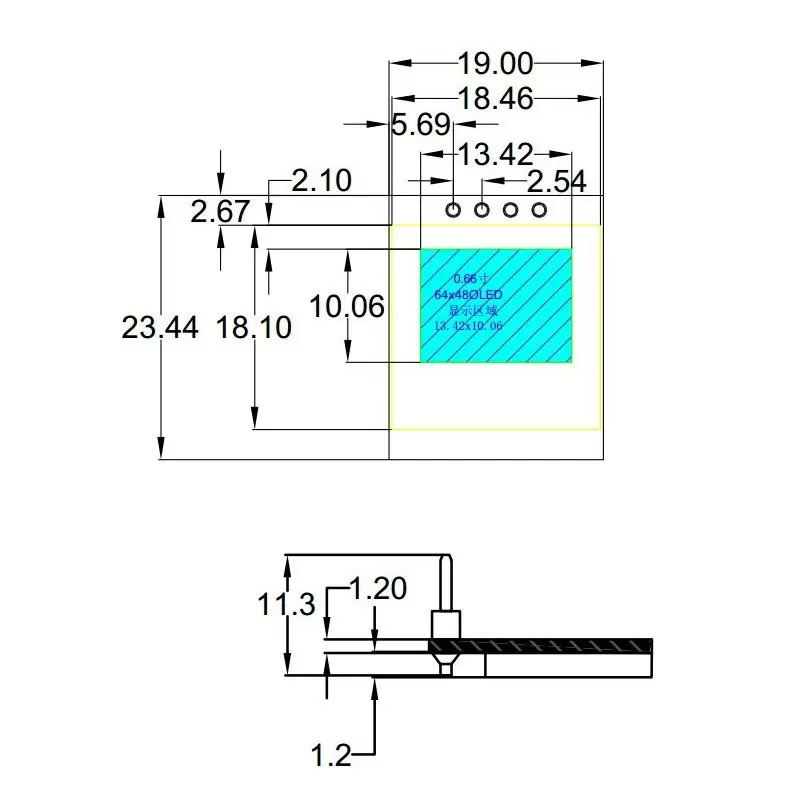 OLED 0.66 inch OLED Module White 64x48 IIC / SSD1306 -کویر الکترونیک