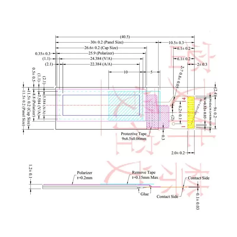 OLED 0.91 inch Blue 128x32 IIC / SSD1306 -کویر الکترونیک