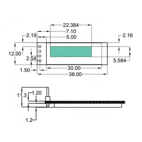 OLED 0.91 inch OLED Module Blue 128x32 IIC / SSD1306 -کویر الکترونیک
