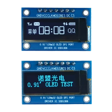 OLED 0.91 inch OLED Module Blue 128x32 SPI / SSD1306 -کویر الکترونیک