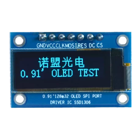 OLED 0.91 inch OLED Module Blue 128x32 SPI / SSD1306 -کویر الکترونیک