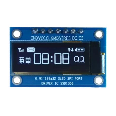 OLED 0.91 inch OLED Module White 128x32 SPI / SSD1306 -کویر الکترونیک