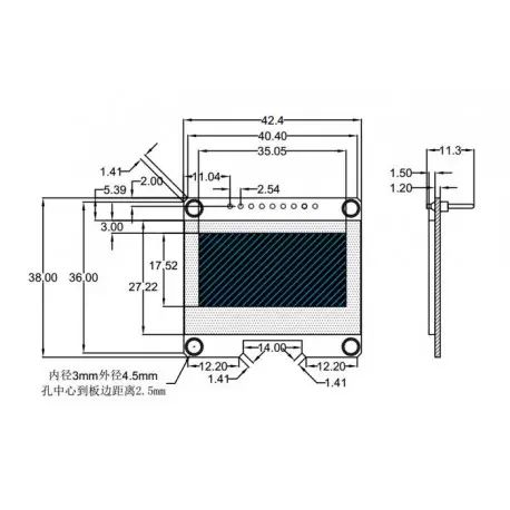 OLED 1.54 inch OLED Module Blue 128x64 SPI / SSD1309 -کویر الکترونیک OLED 1.54 inch OLED Module Blue 128x64 SPI / SSD1309 -کویر الکترونیک