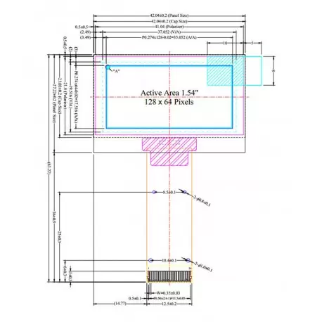 OLED 1.54 inch White 128x64 IIC SPI Parallel/ SSD1309 -کویر الکترونیک OLED 1.54 inch White 128x64 IIC SPI Parallel/ SSD1309 -کویر الکترونیک