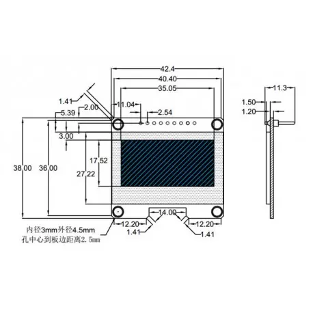 OLED 1.54 inch OLED Module Yellow 128x64 SPI / SSD1309 -کویر الکترونیک OLED 1.54 inch OLED Module Yellow 128x64 SPI / SSD1309 -کویر الکترونیک