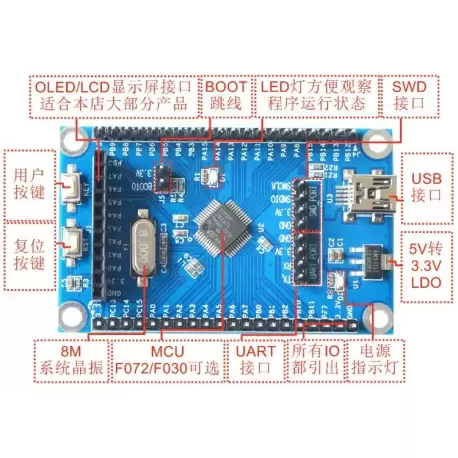 برد Stm32f030 board- کویر الکترونیک برد Stm32f030 board- کویر الکترونیک