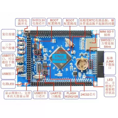 برد STM32F103ZET6 Development board برد STM32F103ZET6 Development board