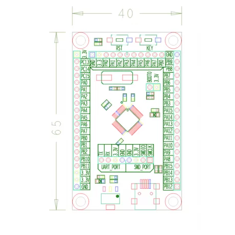 برد STM8S103K3T6C core board کویرالکترونیک