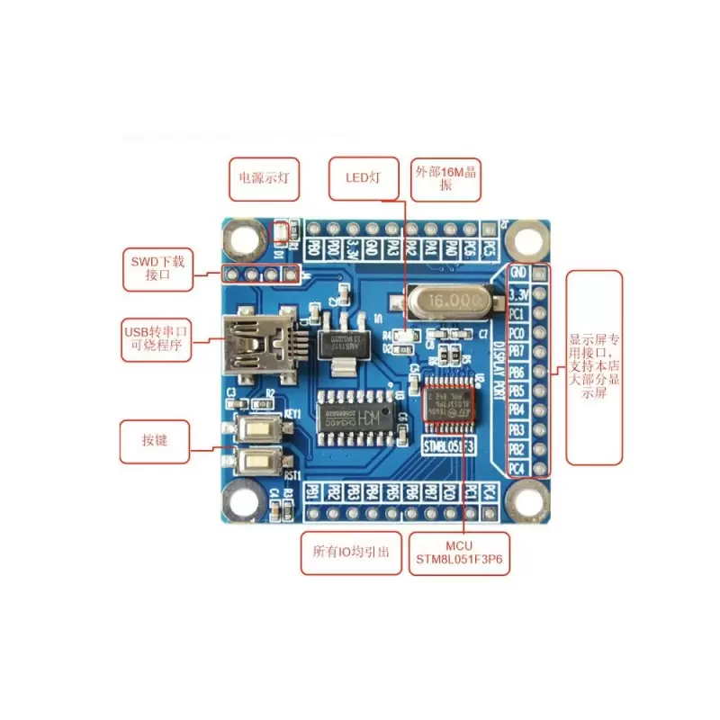 برد STM8L051F3 development board کویرالکترونیک