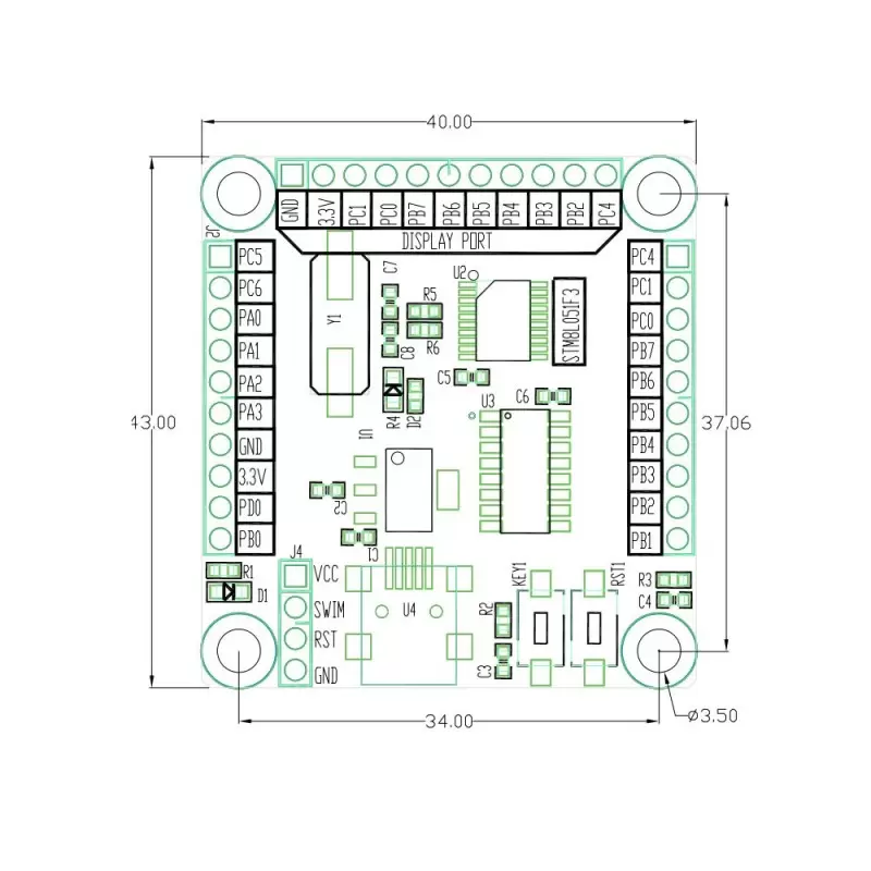برد STM8L051F3 development board کویرالکترونیک