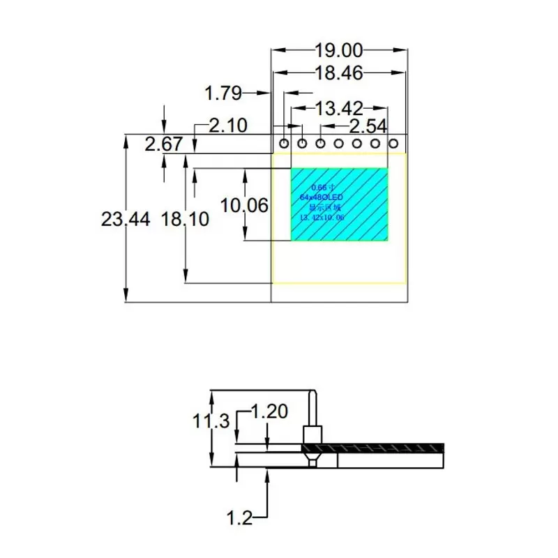 OLED 0.66 inch OLED Module Blue 64x48 IIC SPI / SSD1306 -کویر الکترونیک