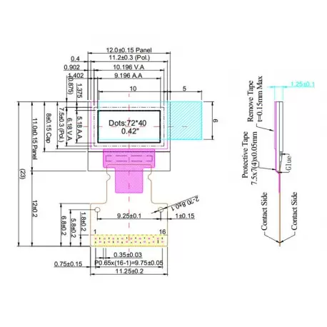 OLED 0.42 inch White 70x40 IIC SPI / SSD1306 -کویر الکترونیک