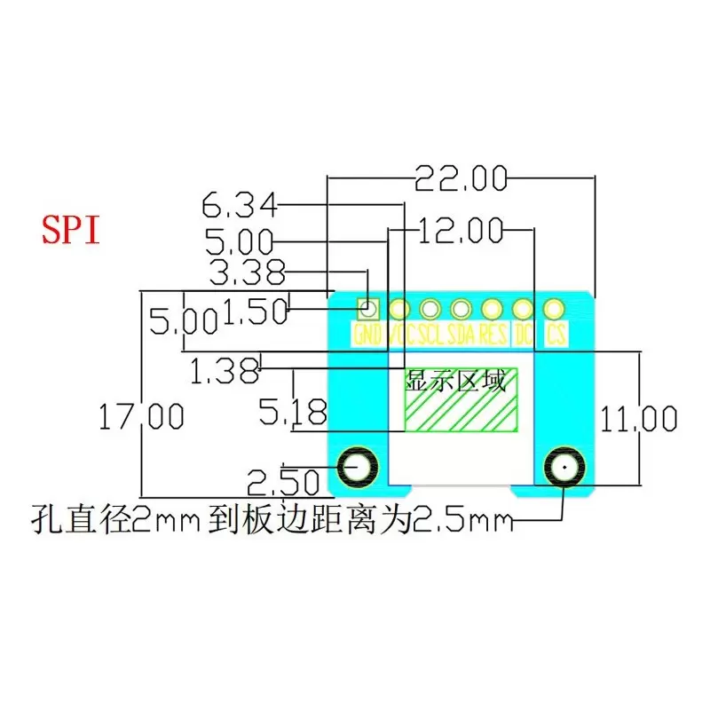 OLED 0.42 inch OLED Module White 70x40 IIC SPI / SSD1306 - کویر الکترونیک
