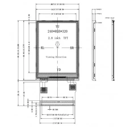 السیدی 2.8 اینچ TFT LCD 2.8 inch Without Touch-HD-240x320-Parallel - ILI9341 - کویرالکترونیک