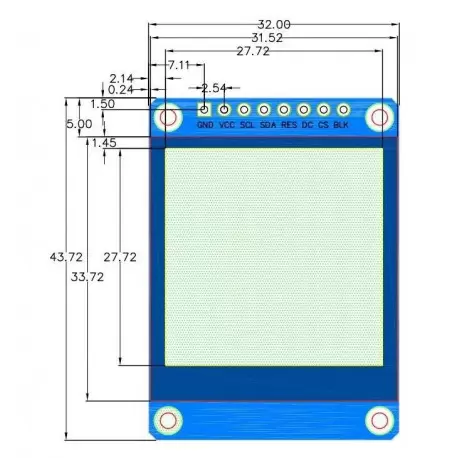 ماژول 1.54 اینچ  1.54inch LCD display Module, 240x240 SPI - ST7789 - کویرالکترونیک