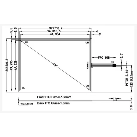 تاچ مقاومتی 15.0 اینچ/ 4 پین touch screen - کویرالکترونیک تاچ مقاومتی 15.0 اینچ/ 4 پین touch screen - کویرالکترونیک