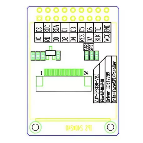 ماژول 1.3 اینچ 1.3inch LCD display Module HD Screen, 240x240 - Parallel / SPI - ST7789 - کویر الکترونیک