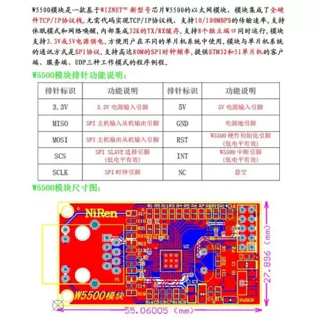 ماژول W5500 Ethernet HR91105A- کویرالکترونیک