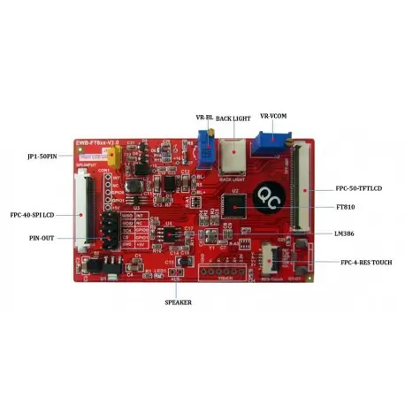 درایور برد  EWB-FT8xx-V1.0 BOARD باآیسی راه انداز FT810 -کویرالکترونیک