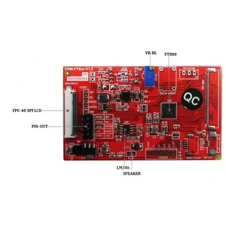 درایور برد  EWB-FT8xx-V1.0 BOARD باآیسی راه انداز FT800 -کویرالکترونیک