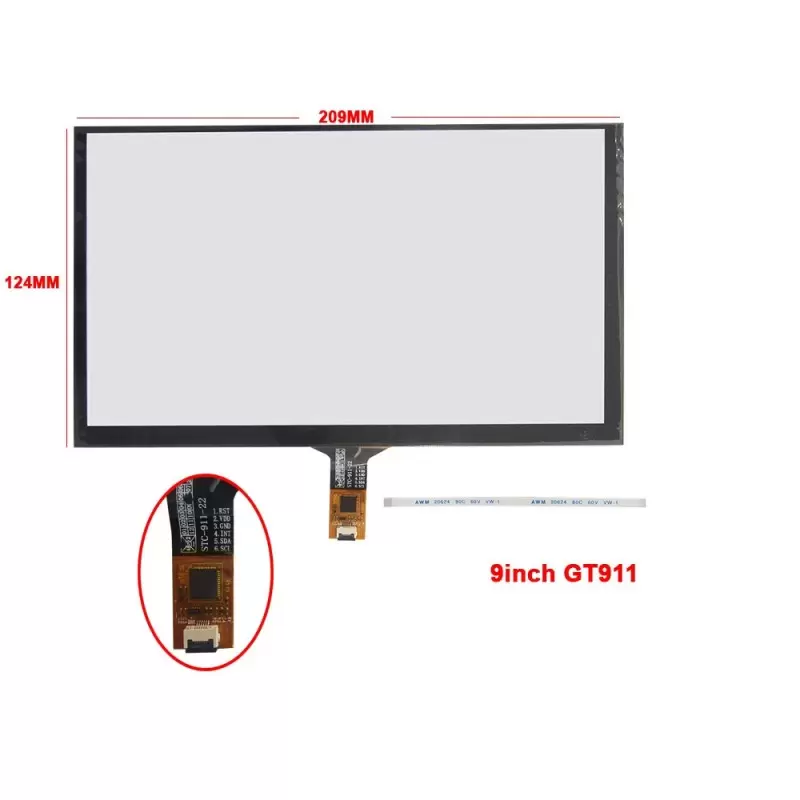 تاچ خازنی 9 اینچ 6 پین مدل GT911- کویرالکترونیک