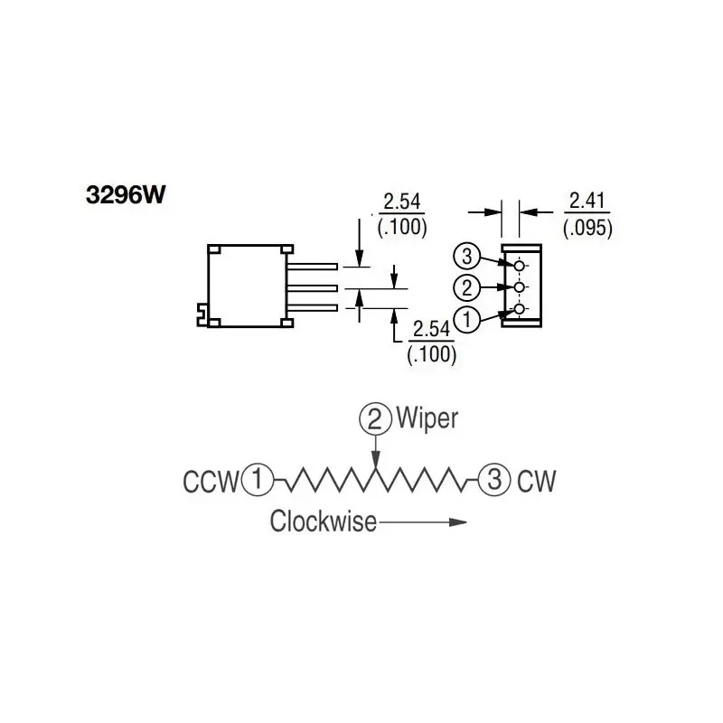 پتانسیومتر مولتی ترن 100 اهم  3296W-101 potentiometer (100R) multi-turn precision - کویر الکترونیک