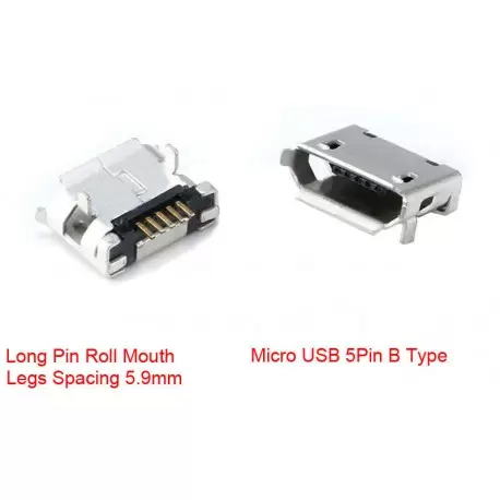 کانکتور میکرو یو اس بی MICRO-5P female seat B type 5.9-pin-Flat usb connector - کویر الکترونیک