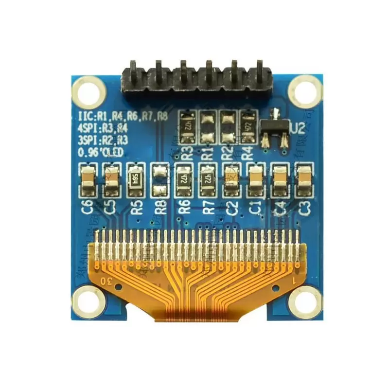 OLED 0.96 inch Yellow&Blue IIC SPI با درایور ssd1306- کویرالکترونیک