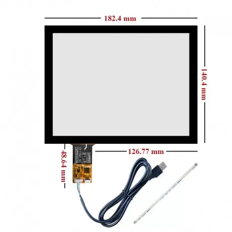 تاچ خازنی 8.0 اینچ با درایور GT911 قابلیت اتصال با 6 پین I2C و USB مدل STC-080119-2 - کویر الکترونیک