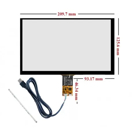 تاچ خازنی 9.0 اینچ با درایور GT911 قابلیت اتصال با 6 پین I2C و USB مدل STC-09095-5 - کویر الکترونیک تاچ خازنی 9.0 اینچ با درایور GT911 قابلیت اتصال با 6 پین I2C و USB مدل STC-09095-5 - کویر الکترونیک